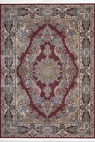 Artemis Halı Silk 05156B Bordo Çok Renkli İpek Görünümlü Klasik Salon Halısı ...