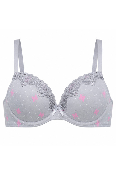 Generic Women's Butterfly Print Lace Detailed Bra