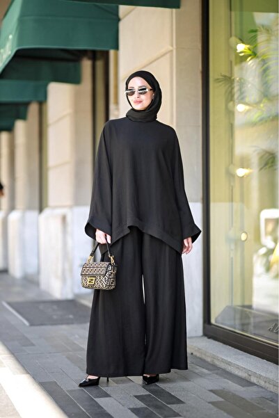 NS Moda Tesettür Hatmi Takım Siyah-Model 582