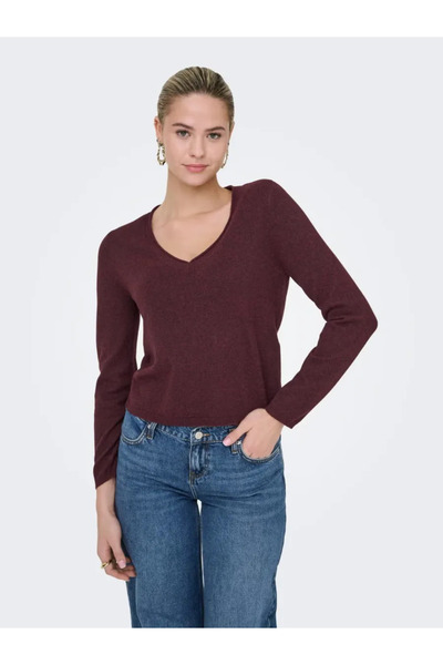 ONLY Onlloyal Ls V-Neck Pullo Knt Noos Kadın Kazak 15368957