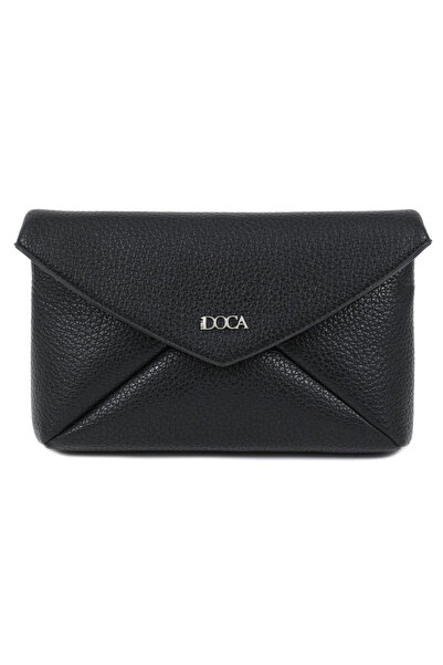 DOCA Γυναικεία βραδινή τσάντα clutch 23190 μαύρη