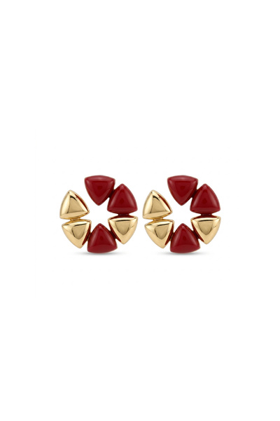 Charmist Steel Petalia Earrings Burgundy
