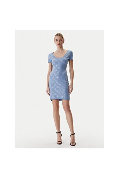 Guess Rochie tricotată unisex W6RK92Z3JD2 Albastru