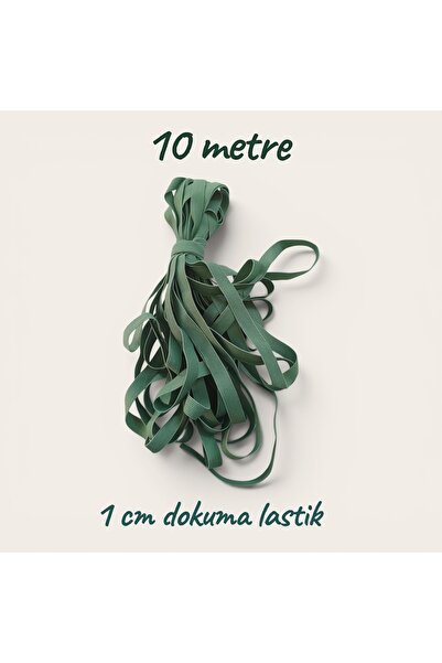 10 metre en 1 cm dokuma lastik yeşili renk