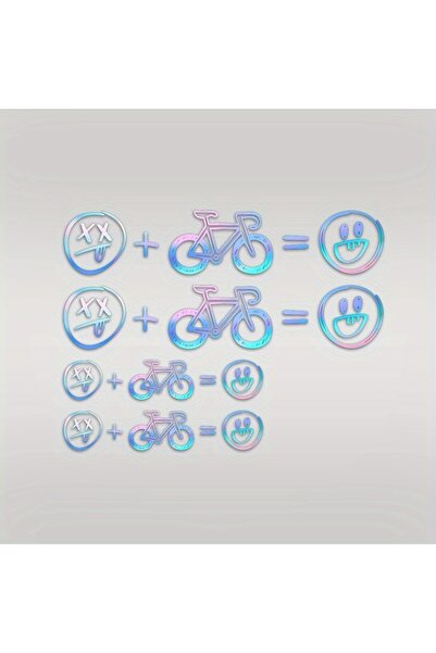 Choice5 4PCS SET 4pcs/Sheet Happy Face Bike Stickers - Road Bike Decor, Unive...