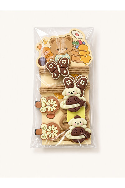Renkli kids Korean Style Figured Brown 6-Piece Children's Pens and Rubber Ban...