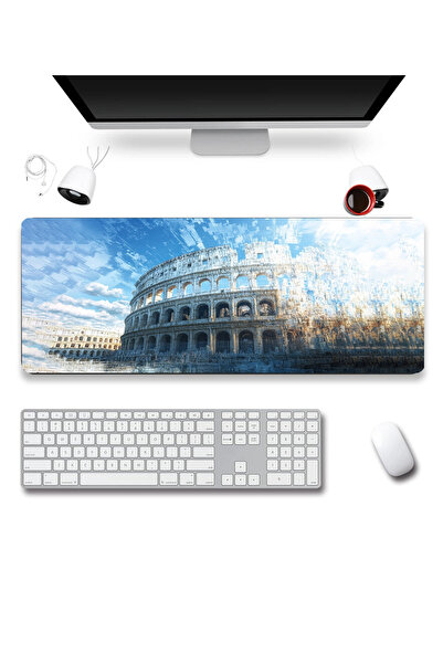 SonicTouch Keyboard Mousepad 32X70Cm Blue Colosseum Seamless Smooth Liquid-Pr...