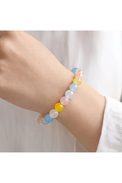 Moon of Noon Morganite stone bracelet, healing chakra crystal,