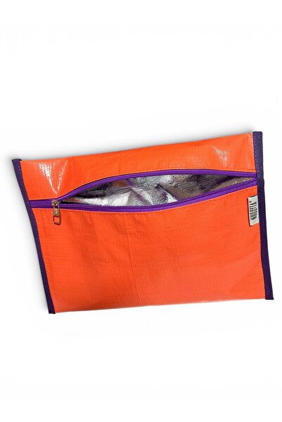 Nuggita Thermal Insulated Waterproof Pp Clutch - Orange (Purple Detail)
