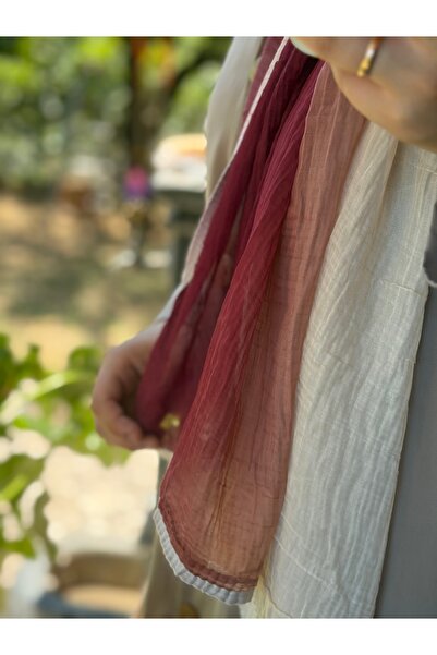 Mehru Scarfs Double Color Gradient Muslin - Sand Shawl - Non-Slip Texture - S...