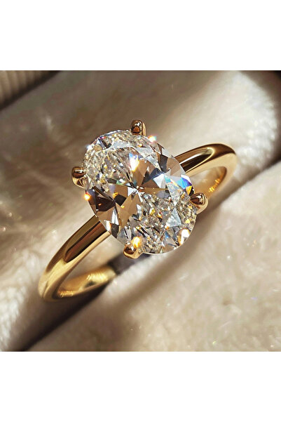 Choice51 6 Golden 8 Carat 925 Sterling Silve 1-8CT Zircon Gorgeous Shiny Oval...
