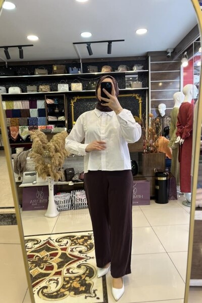HÜMEYRA BUTİK قميص بتفاصيل حجرية