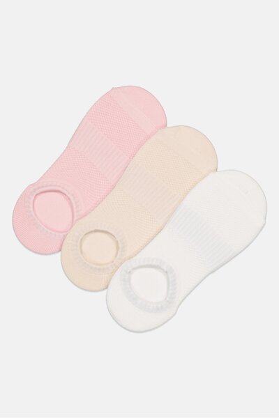 Lemon Women 3 Pairs Invisible Socks, Multicolor
