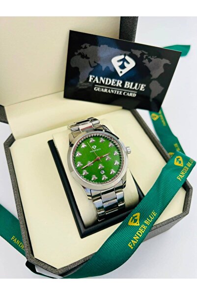 FANDER BLUE Fender Blue Be Queen Women's Silver Watch with Green Dial