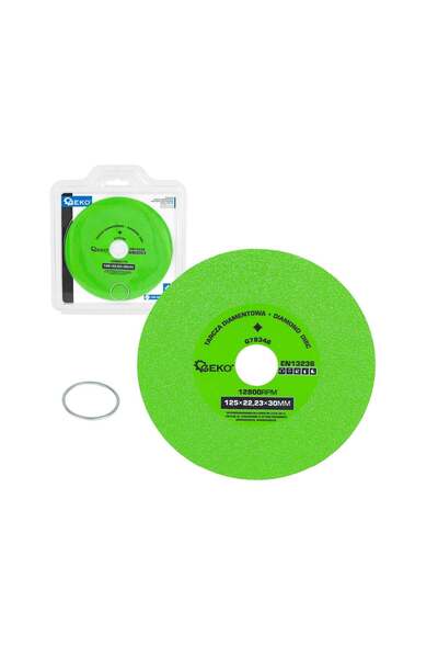 GEKO Disc diamantat pentru tăierea și șlefuirea sticlei, 125×22, 23×30 mm, G ...