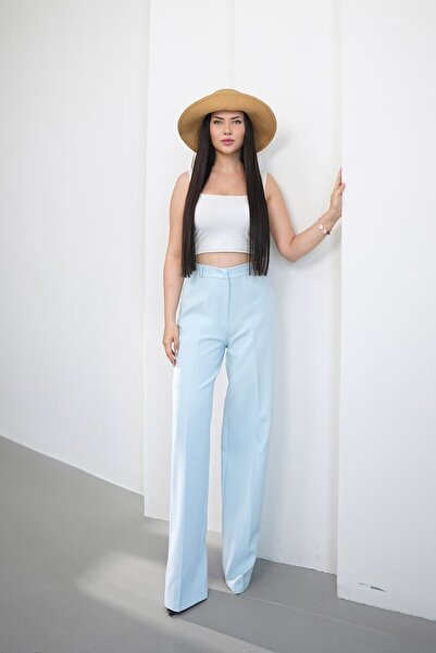 Pukka Women's Double Fabric High Waist Wide Leg Palazzo Trousers