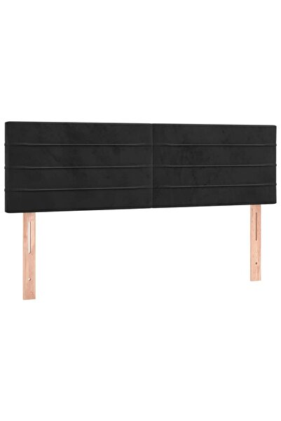 vidaxl Tăblii de pat, negru, 144x5x78/88 cm, catifea
