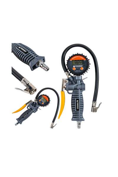 Powermat Pistol de umflat anvelope cu manometru cu afișaj LCD PM-PDPM-1T, 60 ...