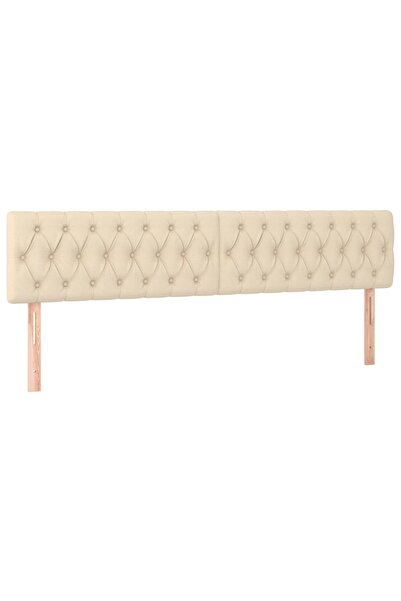 vidaxl Tăblii de pat, crem, 200x7x78/88 cm, textil