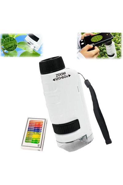 Arabest Kids Pocket Microscope, Portable Handheld Microscope with LED Light f...
