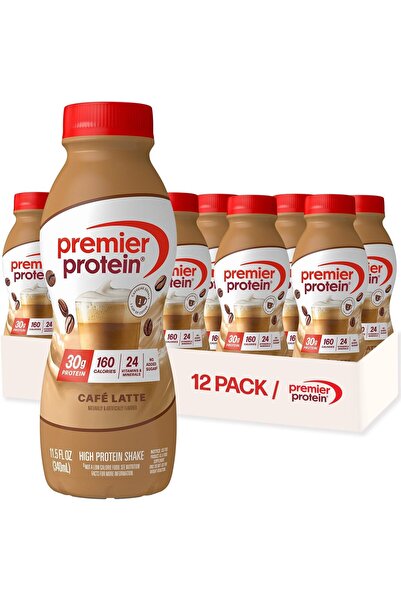 Premier Protein Shake, Café Latte Liquid, 30g Protein, 1g Sugar, 24 Vitamins ...