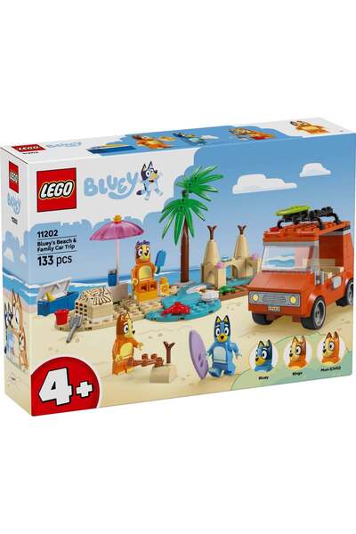 LEGO ® Bluey - Calatoria familiei lui Blue cu masina la plaja (11202)