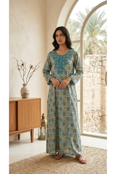 Maison Emarat Heritage Printed Jalaabiya with all abstract floral prints