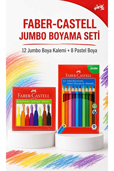 Faber Castell Okul Öncesi 20 Parça Boyama Seti - 12'li Kalın Kuru Boya + 8'li...