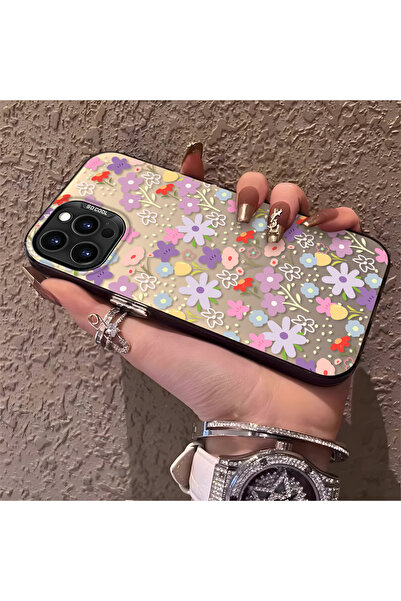 PATTERNOVA iPhone 13 Pro Uyumlu Tam baskılı küçük çiçek sert kılıf, basit tam...