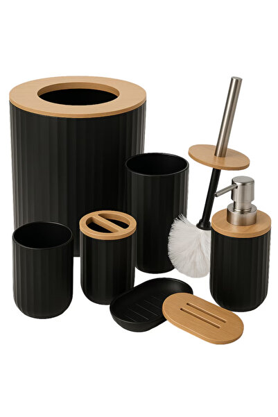 Simply Joy Premium Bamboo Bathroom Accessories Set Simply Joy, 6-piece set, m...