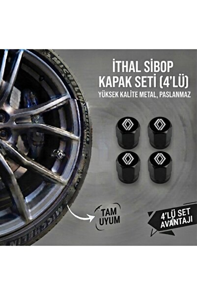 Lazer Store Renault Talisman ile Uyumlu Logolu Alüminyum Siyah Altıgen Sibop ...