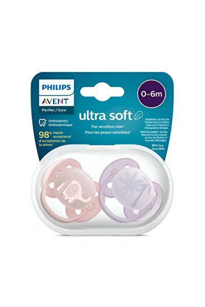 Philips Avent Ultra Soft Baby Pacifier, 0-6 Months, 2-Pack – SCF091/09