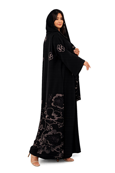 Anaqa Abaya عباية كريب كوبرا مطرزه من الخلف