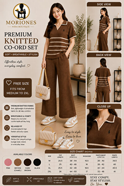 BKKOriginal MORIONES PREMIUM KNITTED COORD SET BLOUSE AND PANTS