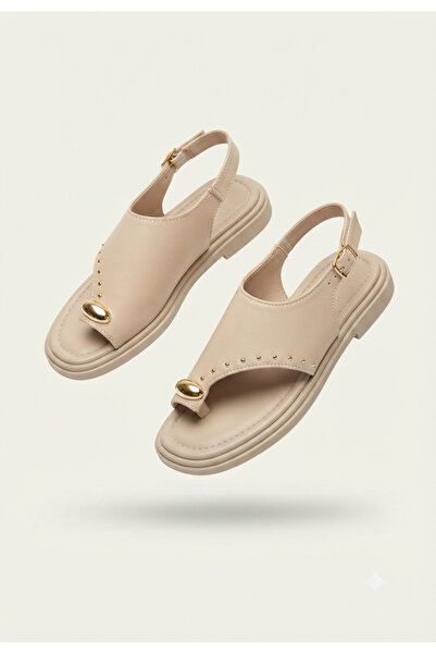 Zerenyus Genta Exclusive Beige Women's Flip-Flop Sandals