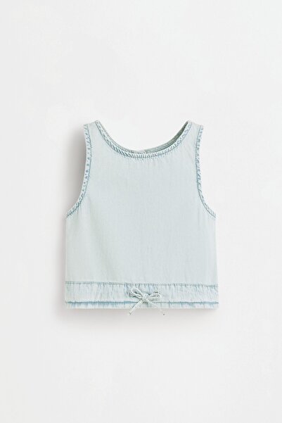 LEFTIES Büzgü detaylı denim top