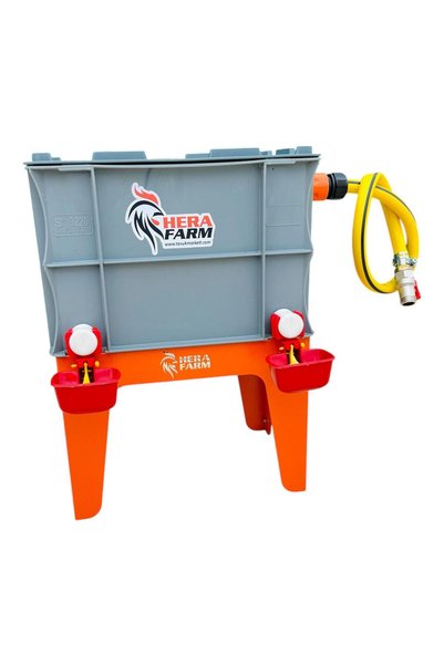 Hera Farm 2 Çanaklı Otomatik Dolumlu Suluk + Platform + Vanalı Hortum Seti (Sağdan Su Girişli)