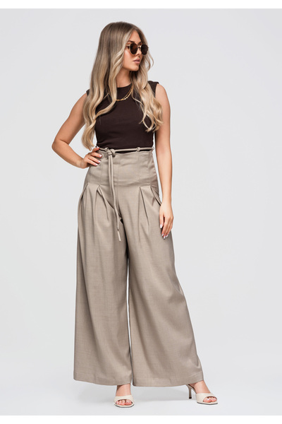 OMBRE Women's Trousers, Wide Leg, High Waist OW-PA-E0014