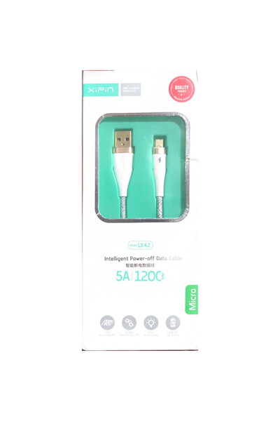 Xipin LX42 Πλεγμένο Καλώδιο USB 2.0 σε micro USB Λευκό 1.2μ 1 τεμάχιο