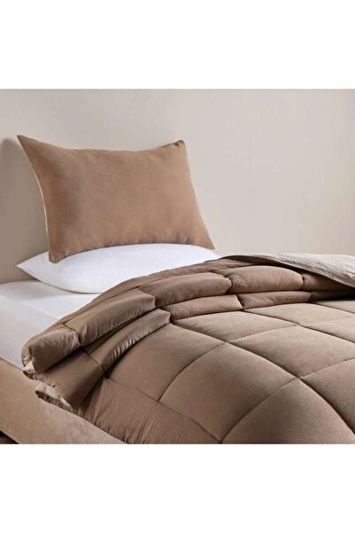 PAN HOME Down Alternative 2-piece Reversible Comforter Set 150x220cm - Beige ...
