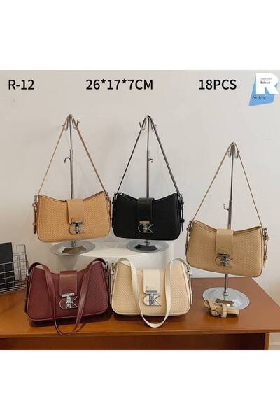Relax for bags Trendy Woven Pattern Women's Shoulder Bag with Unique Metal Lo...