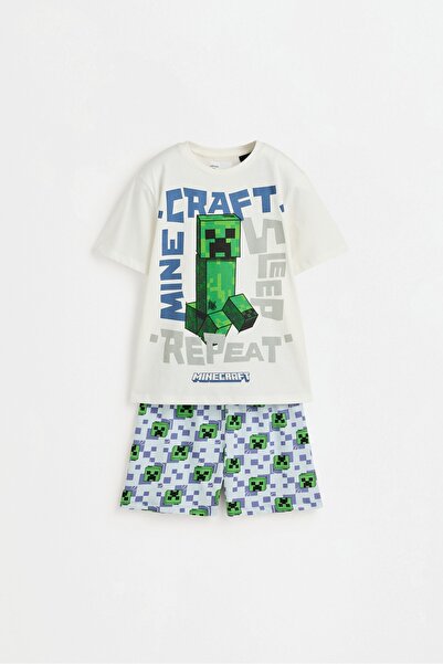 LEFTIES Kısa Minecraft pijama takımı
