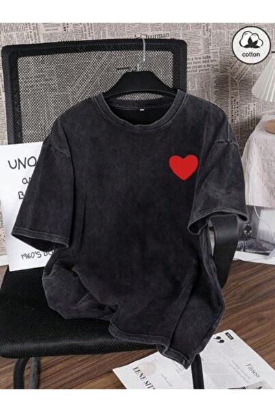 bellanova Unisex πολύχρωμο μπλουζάκι με στάμπα Oversize Streetwear Άνετη εφαρ...