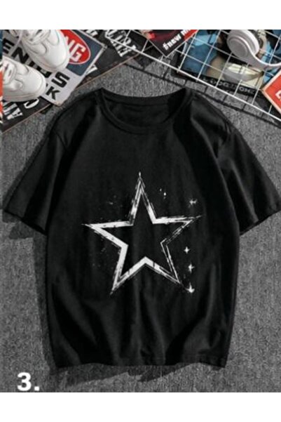 bellanova Unisex πολύχρωμο μπλουζάκι με στάμπα Oversize Streetwear Άνετη εφαρ...