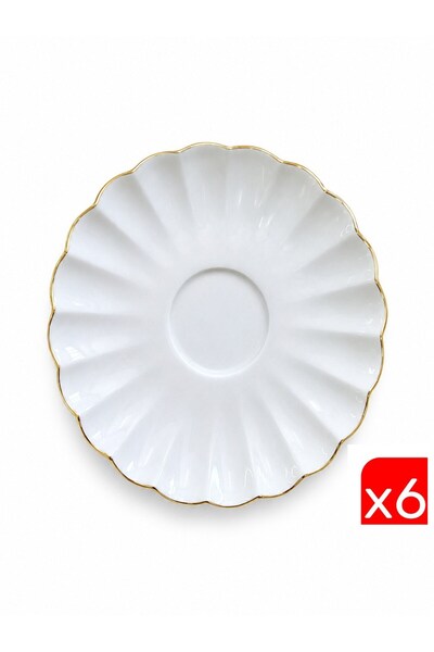 Kütahya Porselen Bone Luz Tea Plate 11.50cm Gold Gilded Set of 6