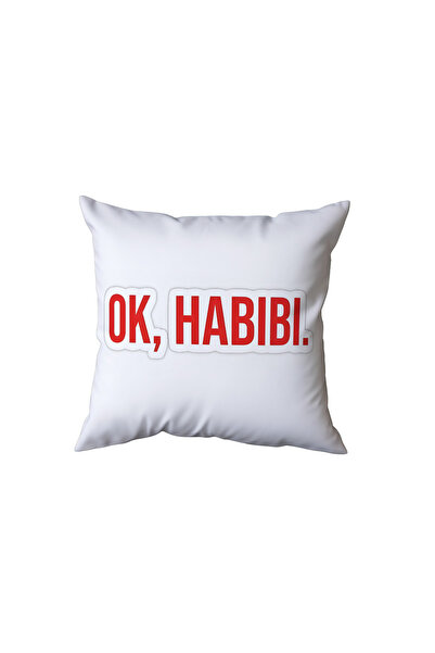 Beramussa Ok Habibi Written Pillow, Fun Gift