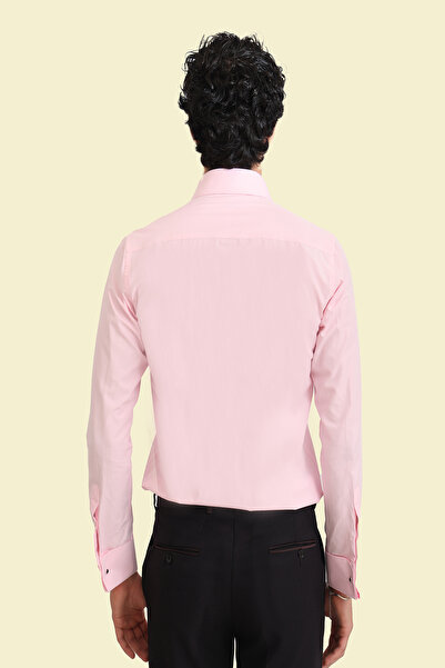 Picuardo Erkek Slim Fit Duble Manşet Pamuklu Kolay Ütülebilen İtalyan Gömlek