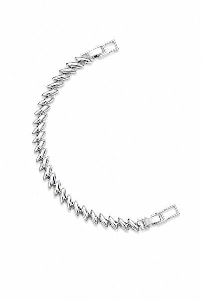 Balenbi Jewelry Silver Color Twisted Chain Design Stainless Steel Women's Bra...