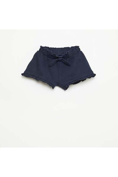 KIABI Ruffled shorts with waist tie BLUE
