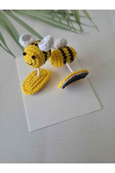 Low Hair Baby Buckle Baby Gift Hand Weave Bee Model Baby Buckle Anti-allergic Baby Hair Accessory Suitable for Thin Hair